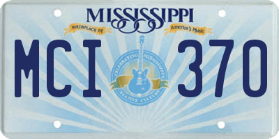 MS license plate MCI370