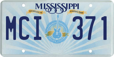 MS license plate MCI371