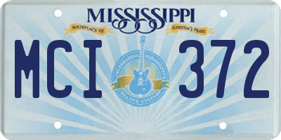 MS license plate MCI372