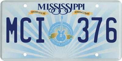 MS license plate MCI376