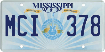 MS license plate MCI378