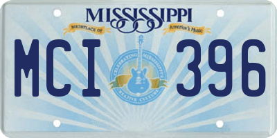 MS license plate MCI396