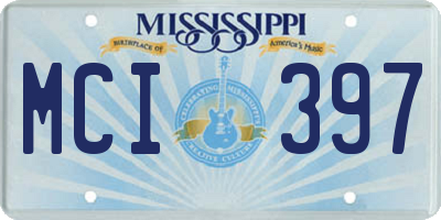 MS license plate MCI397