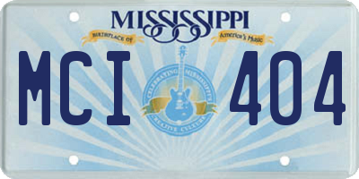 MS license plate MCI404