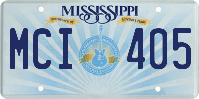 MS license plate MCI405