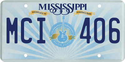 MS license plate MCI406