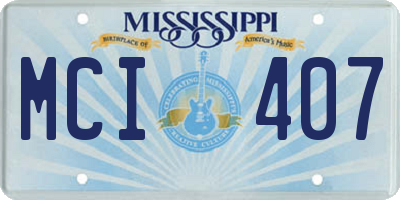 MS license plate MCI407