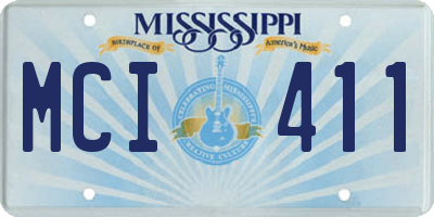 MS license plate MCI411