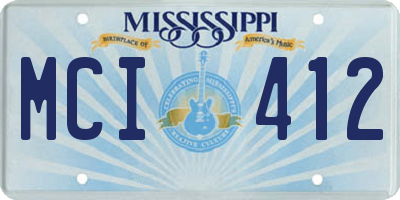 MS license plate MCI412