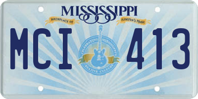 MS license plate MCI413