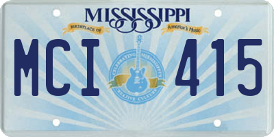MS license plate MCI415