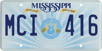 MS license plate MCI416