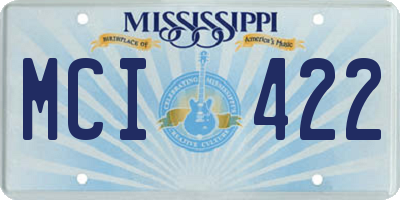 MS license plate MCI422