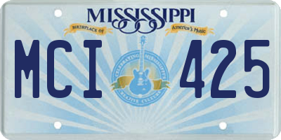 MS license plate MCI425
