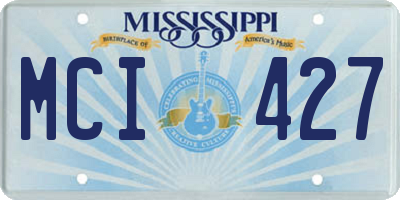 MS license plate MCI427
