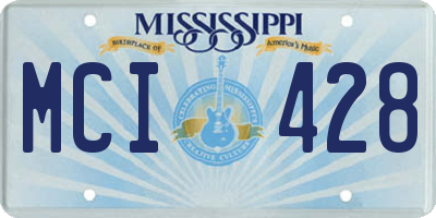 MS license plate MCI428