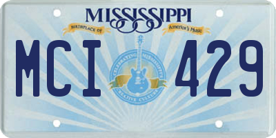 MS license plate MCI429