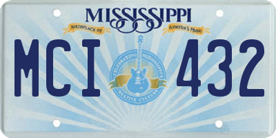 MS license plate MCI432