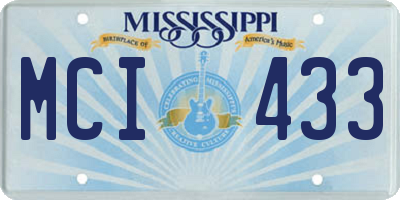 MS license plate MCI433