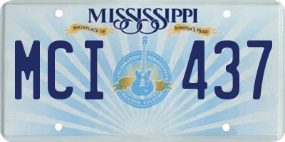 MS license plate MCI437