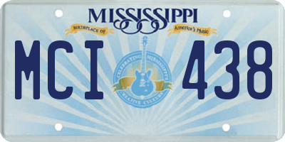 MS license plate MCI438