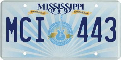 MS license plate MCI443