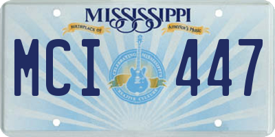 MS license plate MCI447