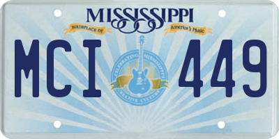 MS license plate MCI449