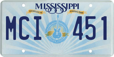 MS license plate MCI451