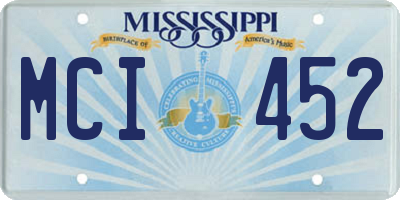 MS license plate MCI452