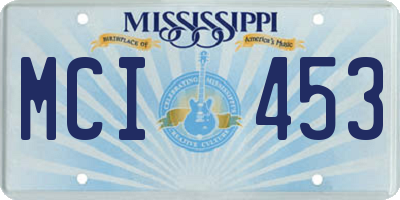 MS license plate MCI453