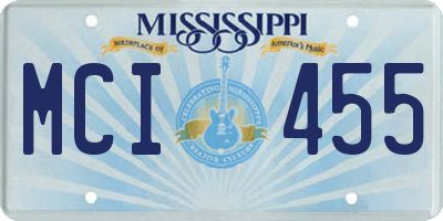MS license plate MCI455