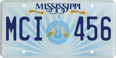 MS license plate MCI456