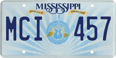 MS license plate MCI457