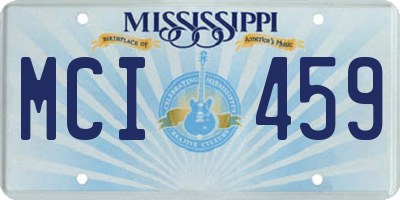 MS license plate MCI459
