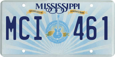 MS license plate MCI461