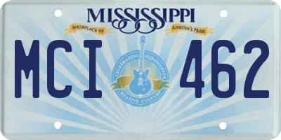 MS license plate MCI462