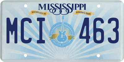 MS license plate MCI463
