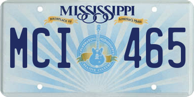 MS license plate MCI465