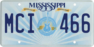 MS license plate MCI466