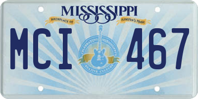 MS license plate MCI467