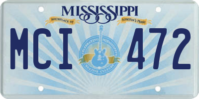 MS license plate MCI472