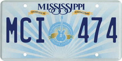 MS license plate MCI474