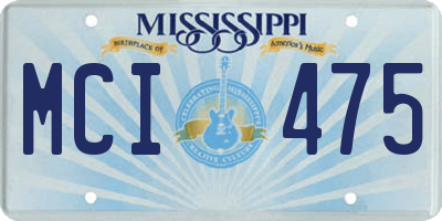 MS license plate MCI475