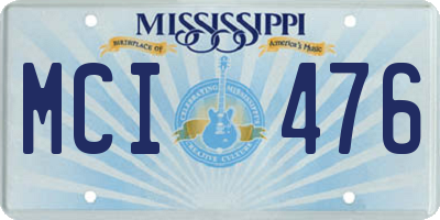 MS license plate MCI476