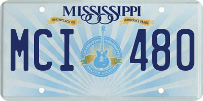 MS license plate MCI480