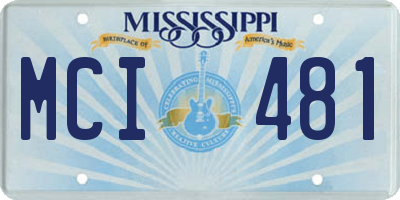MS license plate MCI481