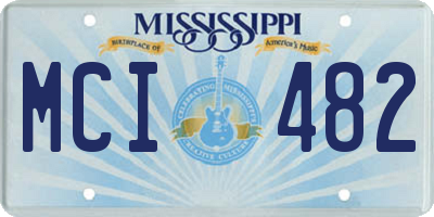 MS license plate MCI482