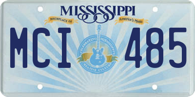 MS license plate MCI485