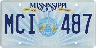 MS license plate MCI487